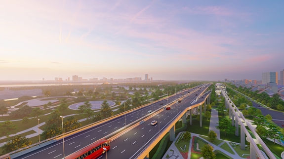 Dự án đầu tư xây dựng Trục đại lộ cảnh quan sông Hồng mở rộng không gian phát triển của Thủ đô về phía Bắc và Nam sông Hồng.