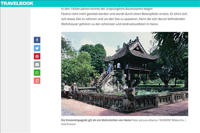 Chùa Một Cột là danh thắng nên tới thăm ở Hà Nội. Ảnh: TTXVN phát