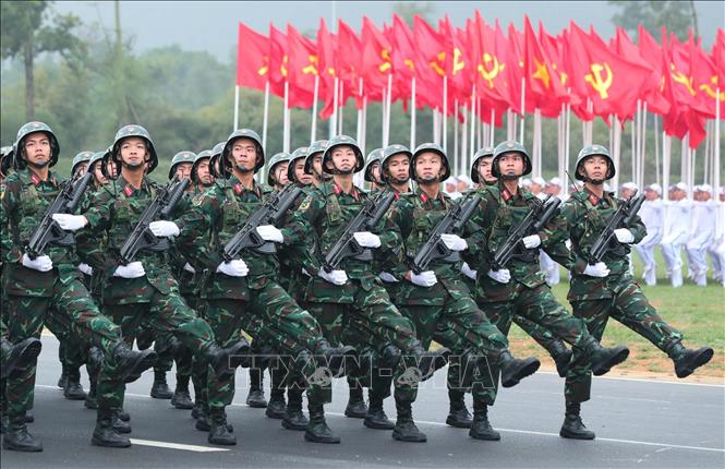 Khối Bộ đội Đặc công tham gia hợp luyện Lễ kỷ niệm 50 năm Ngày Giải phóng miền Nam, thống nhất đất nước (30/4/1975 - 30/4/2025). Ảnh: Trọng Đức/TTXVN