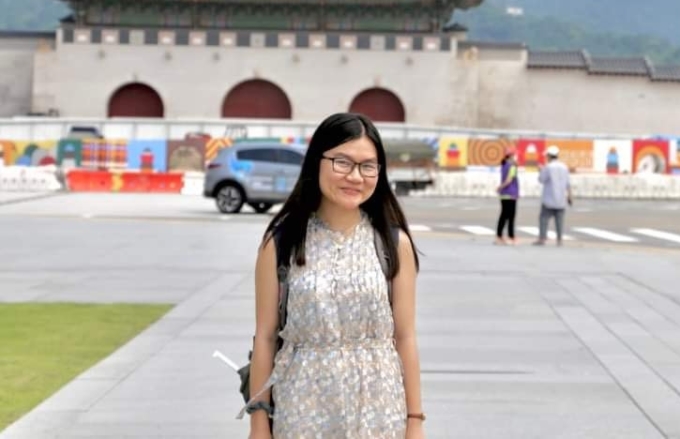 Lê Mỹ Hiền trong chuyến đi thực địa ở Hàn Quốc, năm 2023. Ảnh: Website Viện Hàn Quốc học, Đại học Harvard