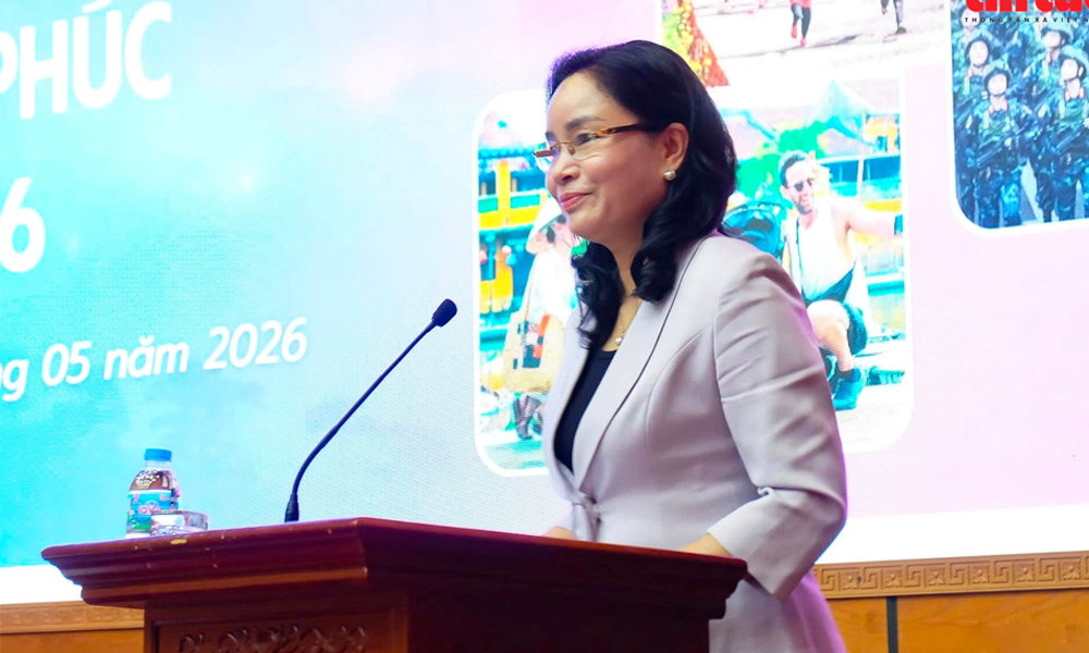 Bà Trịnh Thị Thuỷ, Thứ trưởng Bộ Văn hoá, Thể thao và Du lịch phát biểu tại lễ phát động.