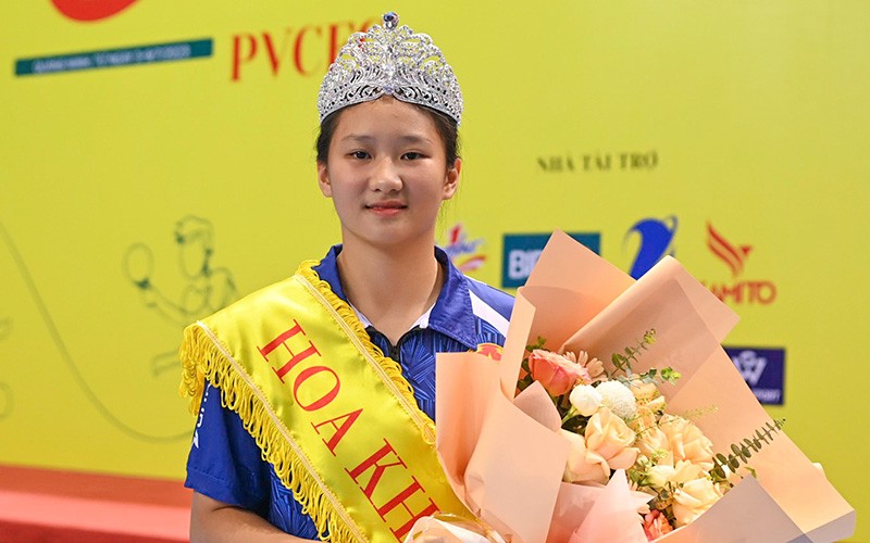 Hoa khôi Trần Diệu Linh. (Ảnh ĐĂNG ANH)