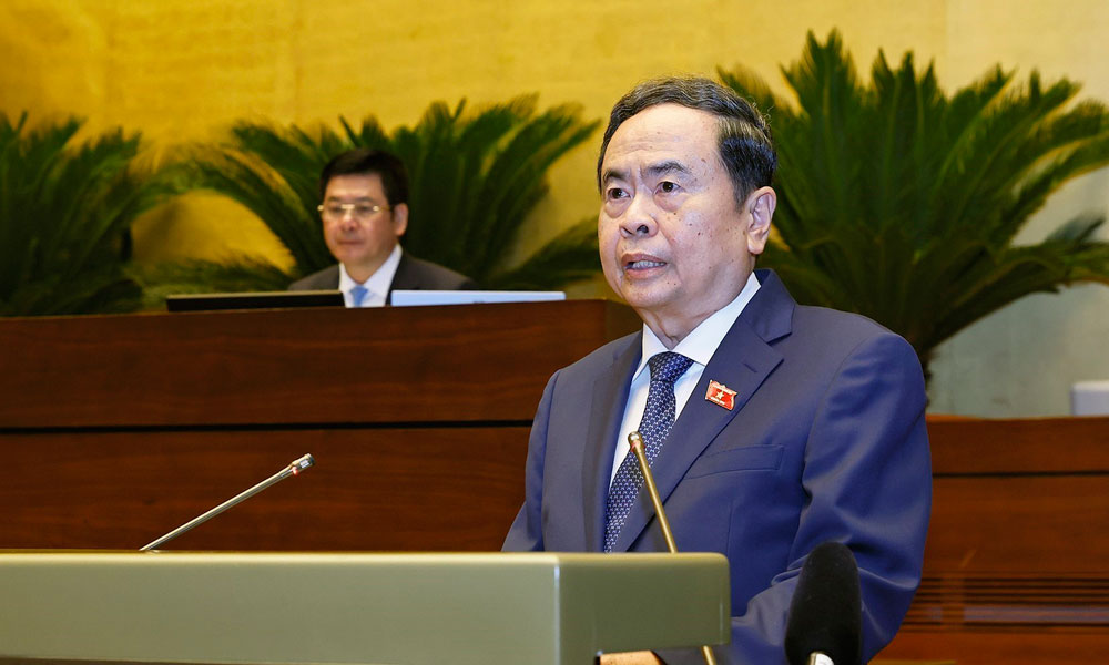 Chủ tịch Quốc hội Trần Thanh Mẫn phát biểu khai mạc Kỳ họp không thường lệ thứ nhất, Quốc hội khoá XVI.