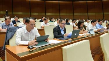 Các đại biểu Quốc hội dự phiên họp ở hội trường chiều 23/10.