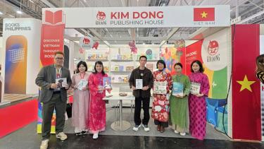 Gian hàng của Nhà xuất bản Kim Đồng tại Hội sách. (Ảnh: Nhà xuất bản cung cấp)