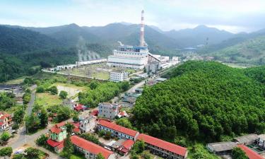 Toàn cảnh Nhà máy nhiệt điện Sơn Động, xã Tây Yên Tử.