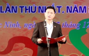 Đồng chí Trương Quang Hải phát biểu khai mạc Liên hoan.