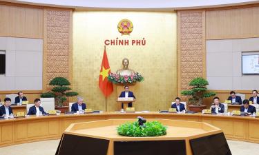 Thủ tướng Phạm Minh Chính chủ trì phiên họp Chính phủ tháng 11. Ảnh: TTXVN