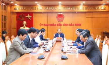 Đồng chí Mai Sơn chủ trì tại điểm cầu Bắc Ninh.