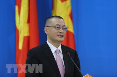 Đại sứ Việt Nam tại Đức Vũ Quang Minh. (Ảnh: Hùng Vũ/TTXVN)