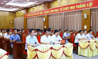 Các đại biểu dự hội nghị ở điểm cầu tỉnh Bắc Ninh.