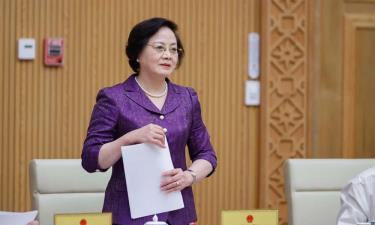 Bộ trưởng Bộ Nội vụ Phạm Thị Thanh Trà phát biểu ngày 9/5.