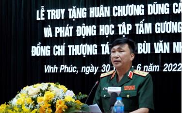 Trung tướng Nguyễn Mạnh Hùng phát biểu ý kiến tại buổi lễ.