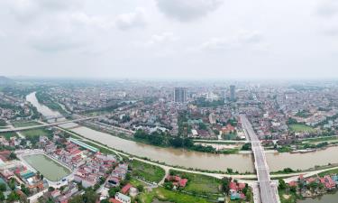 Một góc đô thị Bắc Giang nhìn từ trên cao.