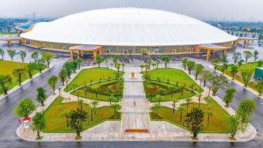 Không gian trưng bày triển lãm sử dụng toàn bộ diện tích trong nhà và ngoài trời của Trung tâm Triển lãm Quốc gia (Đông Anh cũ, TP Hà Nội). Ảnh: PV