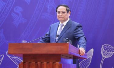 Thủ tướng Phạm Minh Chính phát biểu chỉ đạo tại hội nghị. Ảnh Cổng thông tin điện tử Chính phủ.