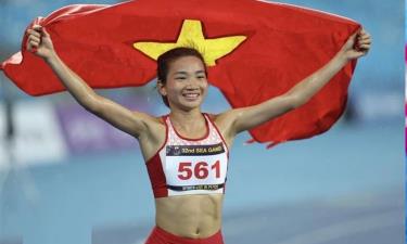 Vận động viên điền kinh Bắc Giang Nguyễn Thị Oanh.