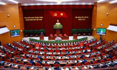 Quang cảnh Hội nghị lần thứ ba Ban Chấp hành Trung ương Đảng khóa XIV.