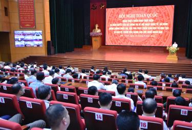 Quang cảnh hội nghị tại điểm cầu tỉnh Bắc Ninh.