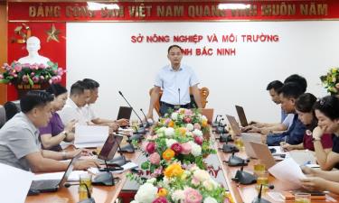 Đồng chí Phí Thanh Bình chủ trì hội nghị kiểm điểm kết quả đo đạc, xây dựng dữ liệu đất đai.